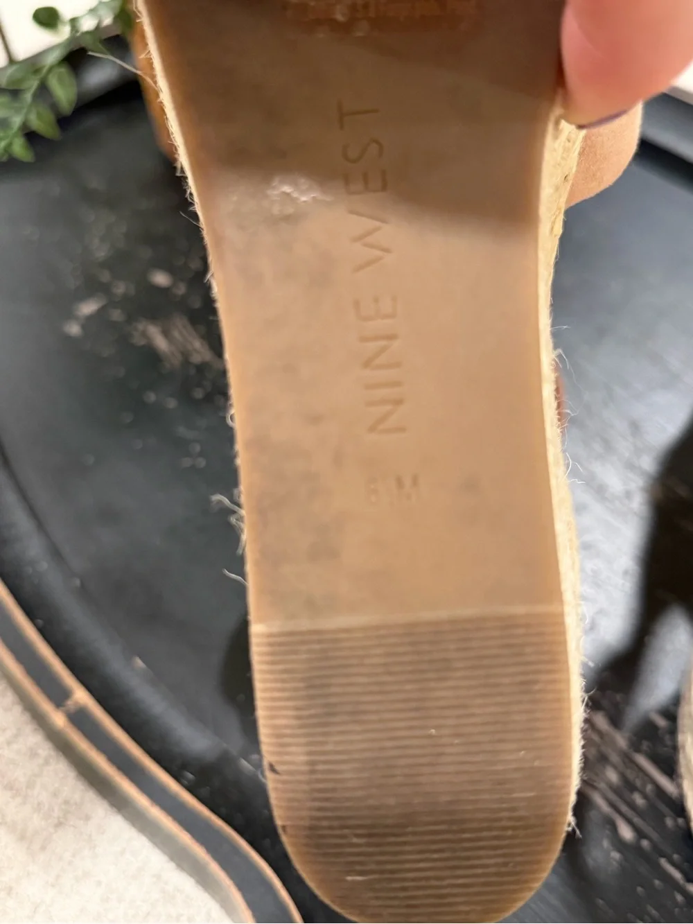 Nine West Tan Suede Espadrille Platform Wedge Sandals with Ankle Buckle - Picture 11 of 11